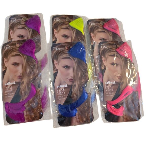 New Set Of 6 Hot Streaks Hair Clip - Multicolor - Picture 1 of 1